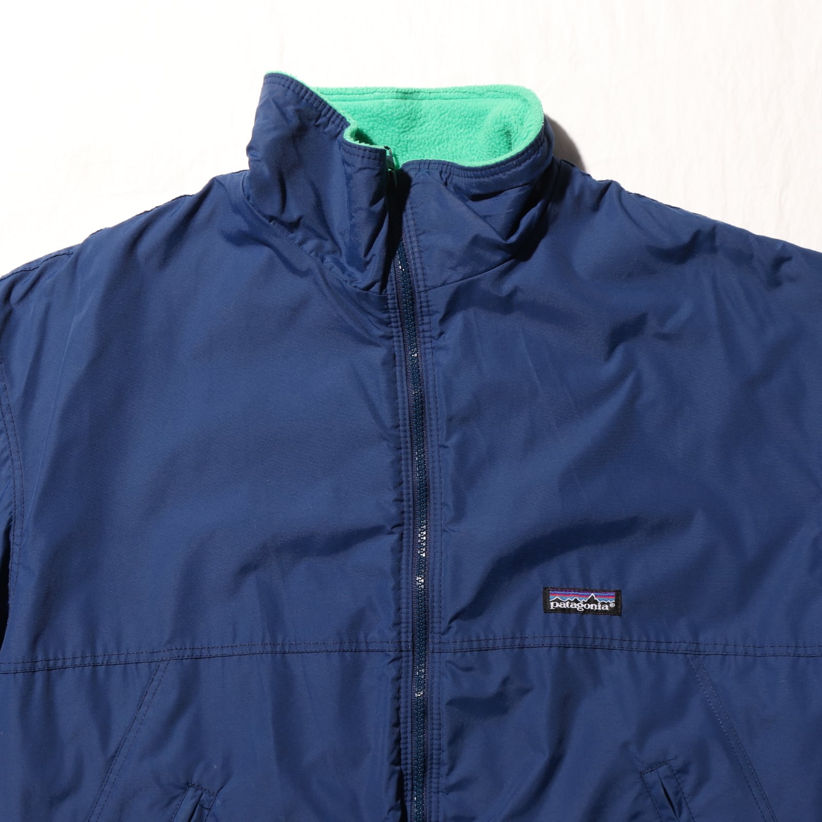 美品 M 青 89年 USA Patagonia Shelled Synchilla Jacket シェルド  