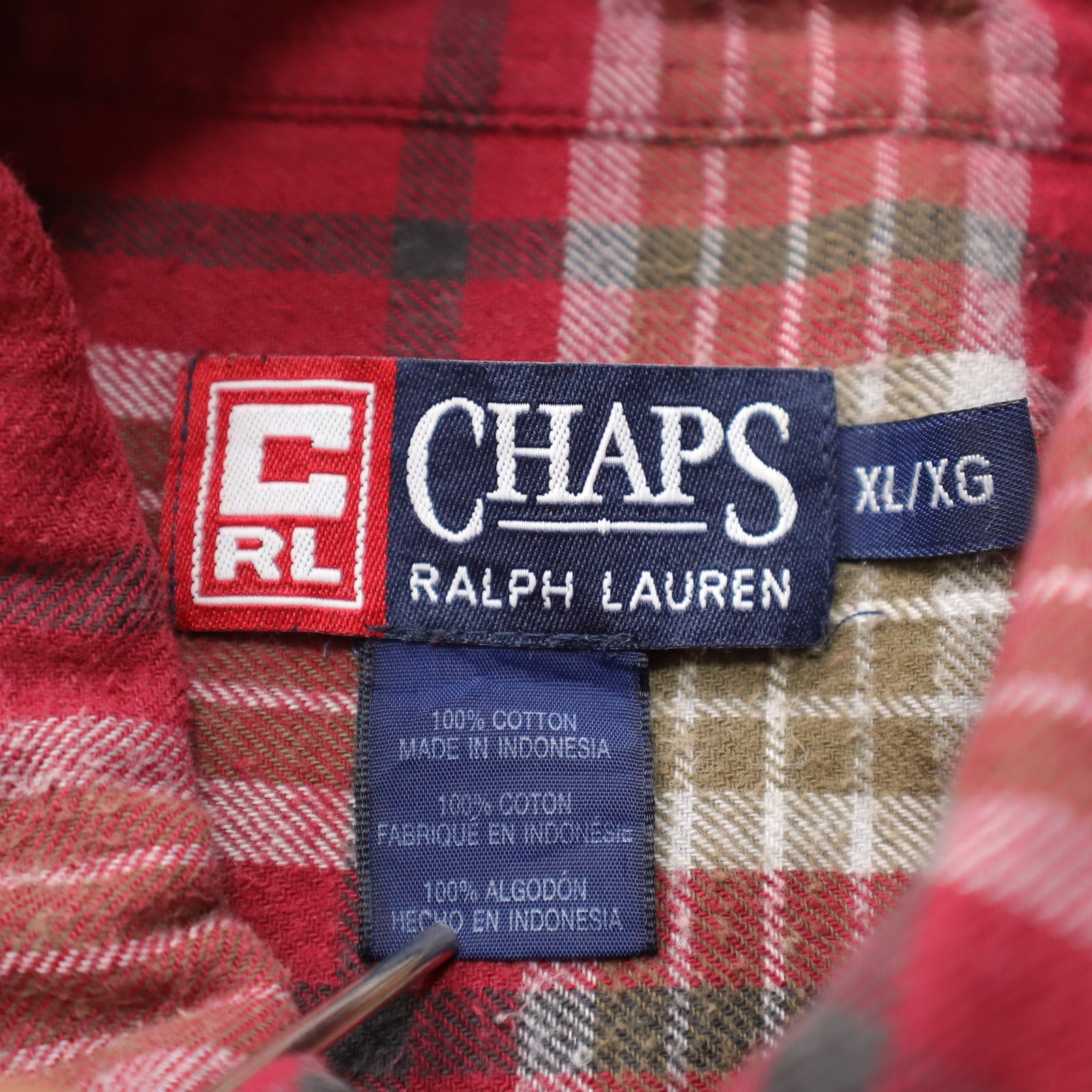 90s CHAPS Ralph Lauren ネルシャツ チェックシャツ ボタンダウン長袖 ...