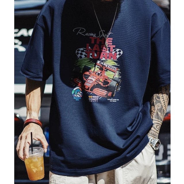 レーシングプリント半袖Tシャツ 260218