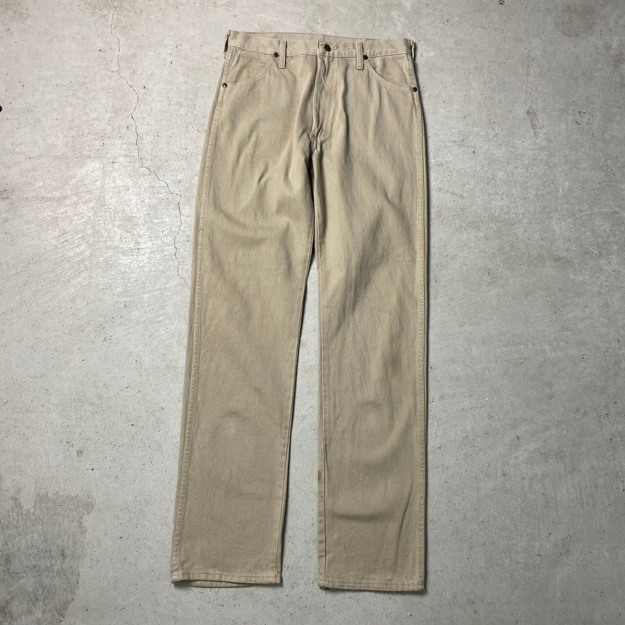 90年代 USA製 Wrangler ラングラー カラーデニムパンツ ストレート メンズ W32 古着 ジーンズ 90s 13MWZTN ヴィンテージ  VINTAGE ベージュ【デニムパンツ】/ベージュ | cave 古着屋【公式】古着通販サイト