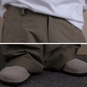 プリットデザインルーズストレートカジュアルパンツ　0810