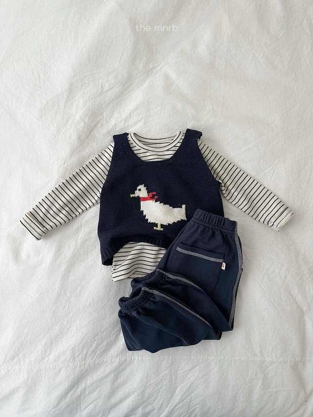 《予約》送料無料【minirobe】Duck Knit Vest