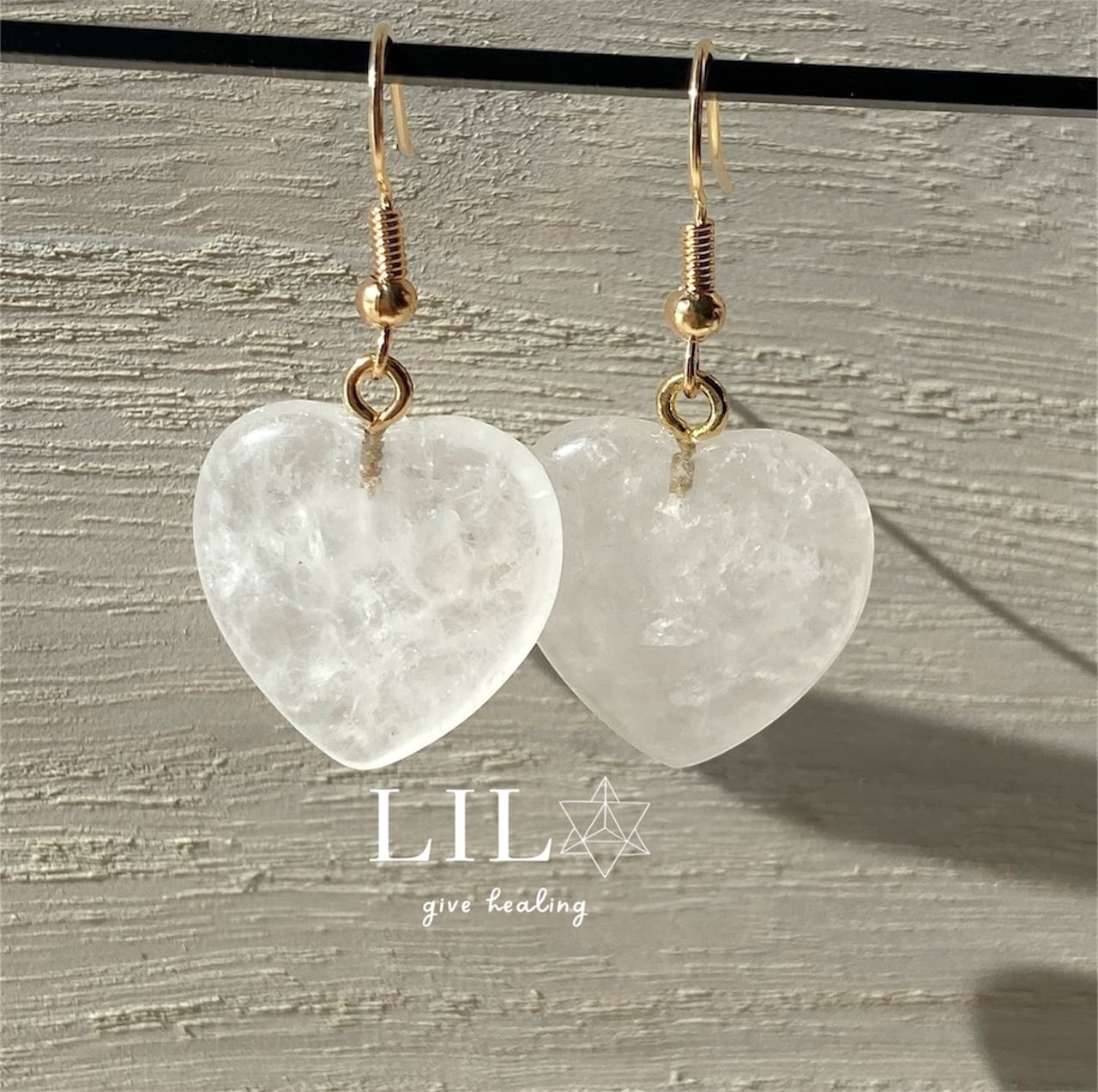 天然石ハート♡型ピアス・イヤリング♡4color／サージカルステンレス