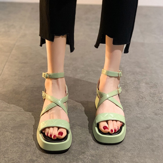 サンダルサマーレッドスタイルバックル 靴 シューズ 夏物 フェイクシューズ44399101924