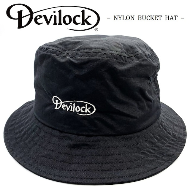 DEVILOCK / デビロック「NYLON BUCKET HAT」バケットハット ポークパイハット 帽子 撥水 黒 ブラック 刺繍 ナイロン ポリエステル 撥水 スカル ドクロ メンズ レディース HARDCORE ハードコア PUNKROCK パンクロック バンド フェス アウトドア ギフト無料 ステージ衣装 Rogia