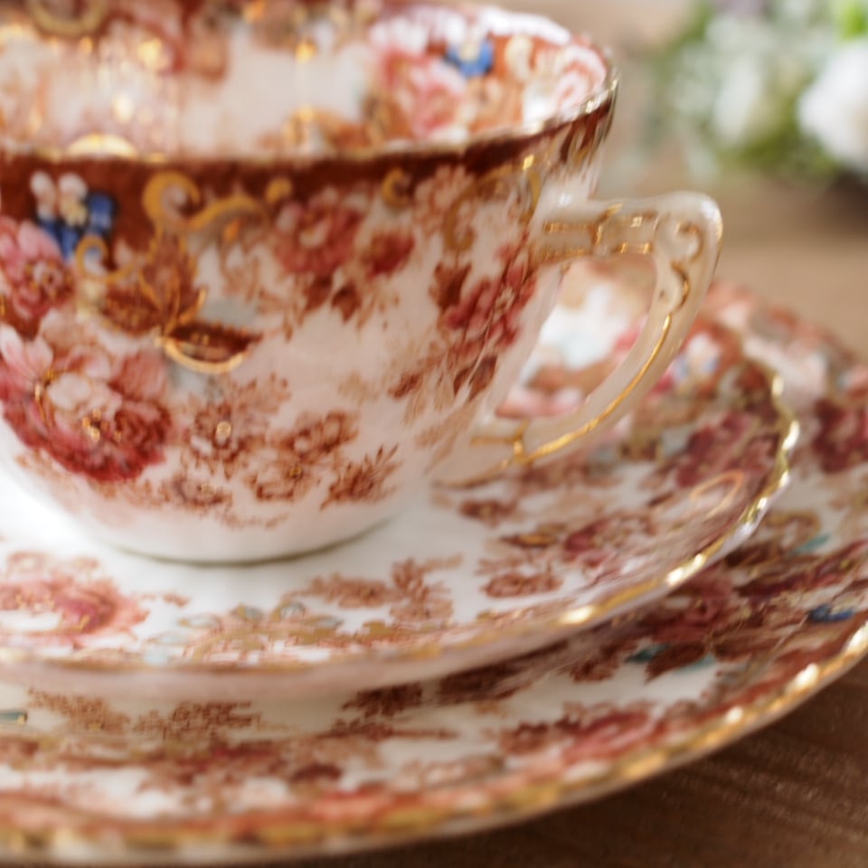 英国アンティーク サミュエルラドフォード イマリフラワー トリオB