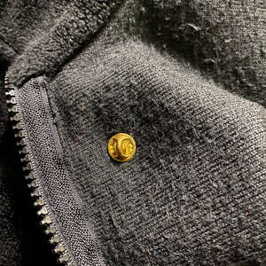 old black×red native pattern fleece jacket “wolf”