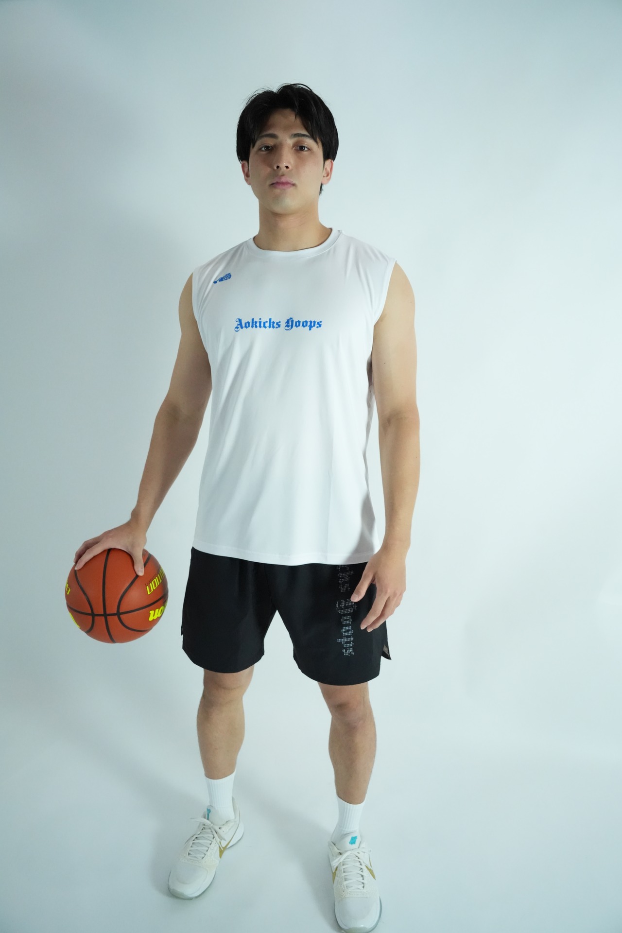 Logo Sleeveless Tee - black/aqua