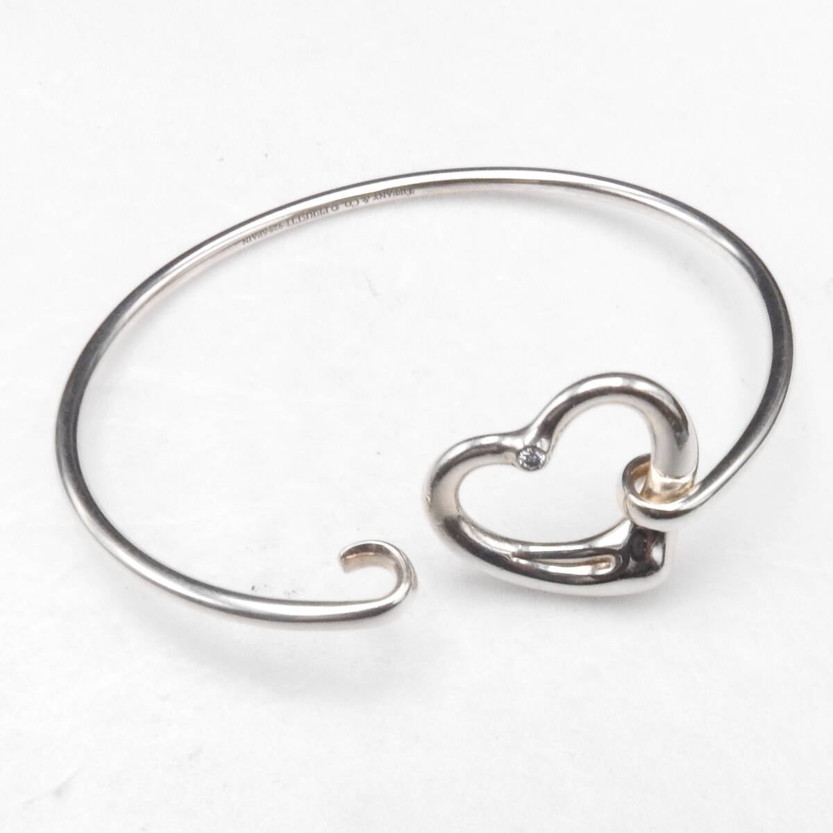 TIFFANY&CO. ティファニー オープンハート バングル シルバー Ag925