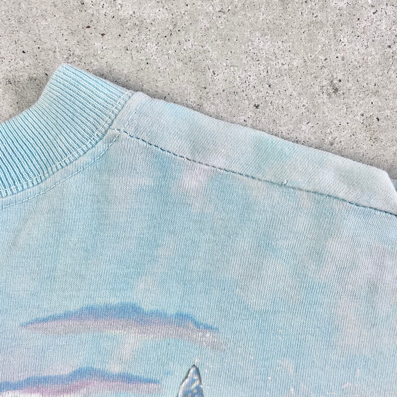 90年代 USA製 LIQUID BLUE 海 タイダイ アート ビッグプリント Tシャツ ...