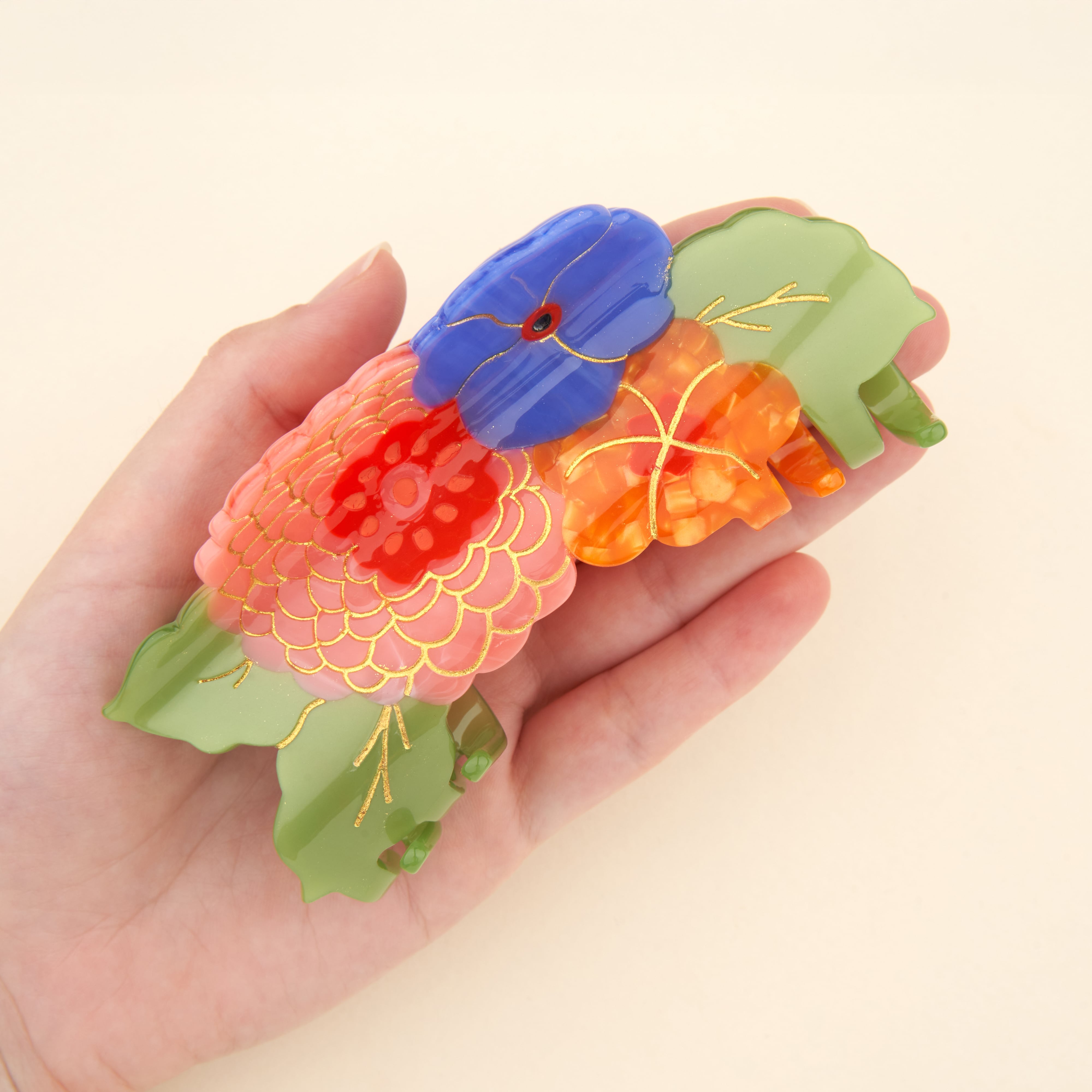 Coucou Suzette】Large Flower Bouquet Hair Claw インポート フランス