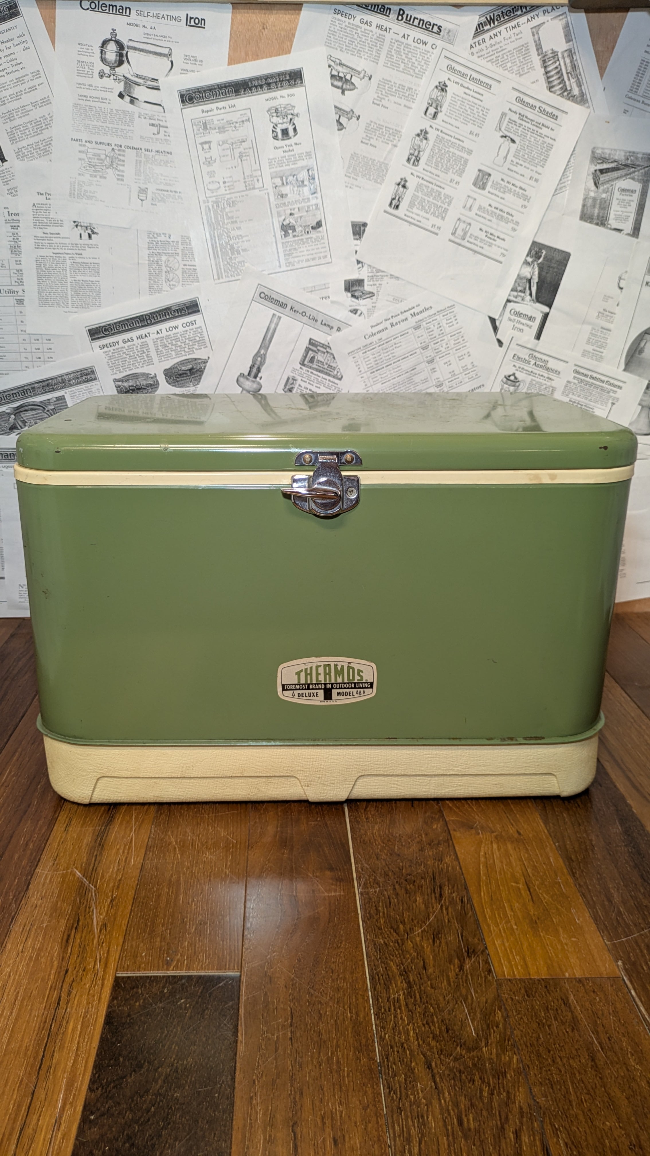 Vintage Thermos Cooler Box SteelBelt AvocadoGreen ビンテージ