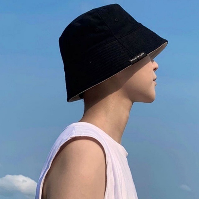 バケハ ブルー リバーシブル ユニセックス 小顔 日焼け対策 カワイイ