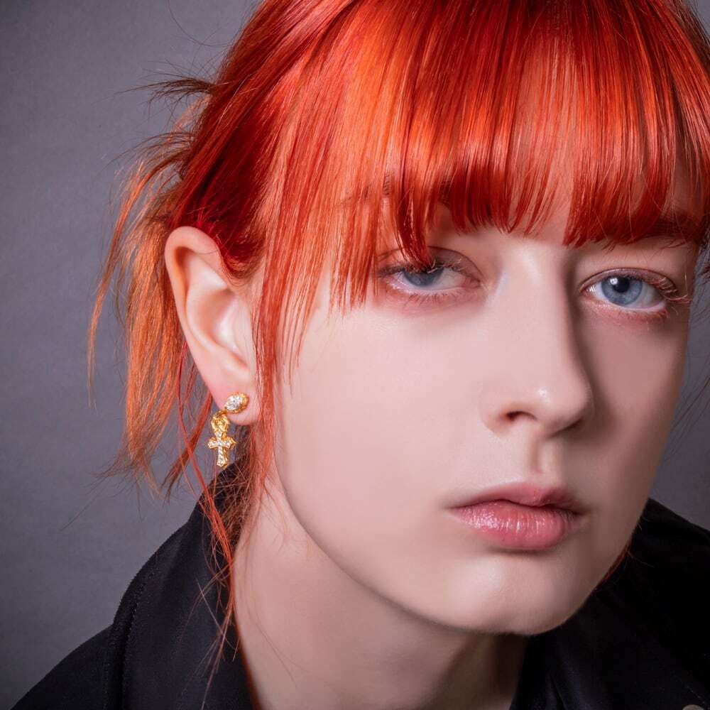 限定シリアル入り】【カスタムオーダー】タイニーパヴェクロスピアス