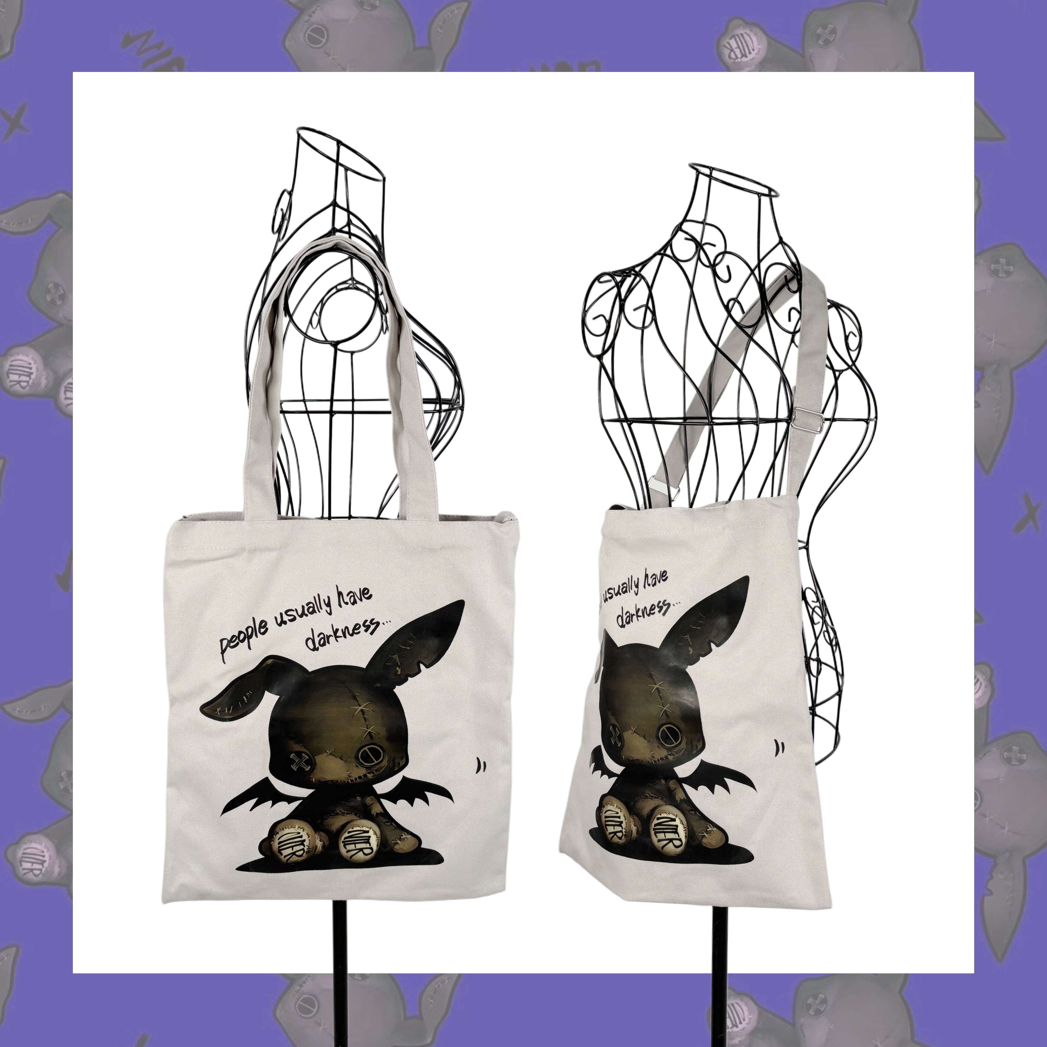 【NieR】内ポケット付き3WAY TOTE BAG【DEVIL RABBIT】tote4 ニーア バッグ ストリート サブカル 地雷系  ユニセックス
