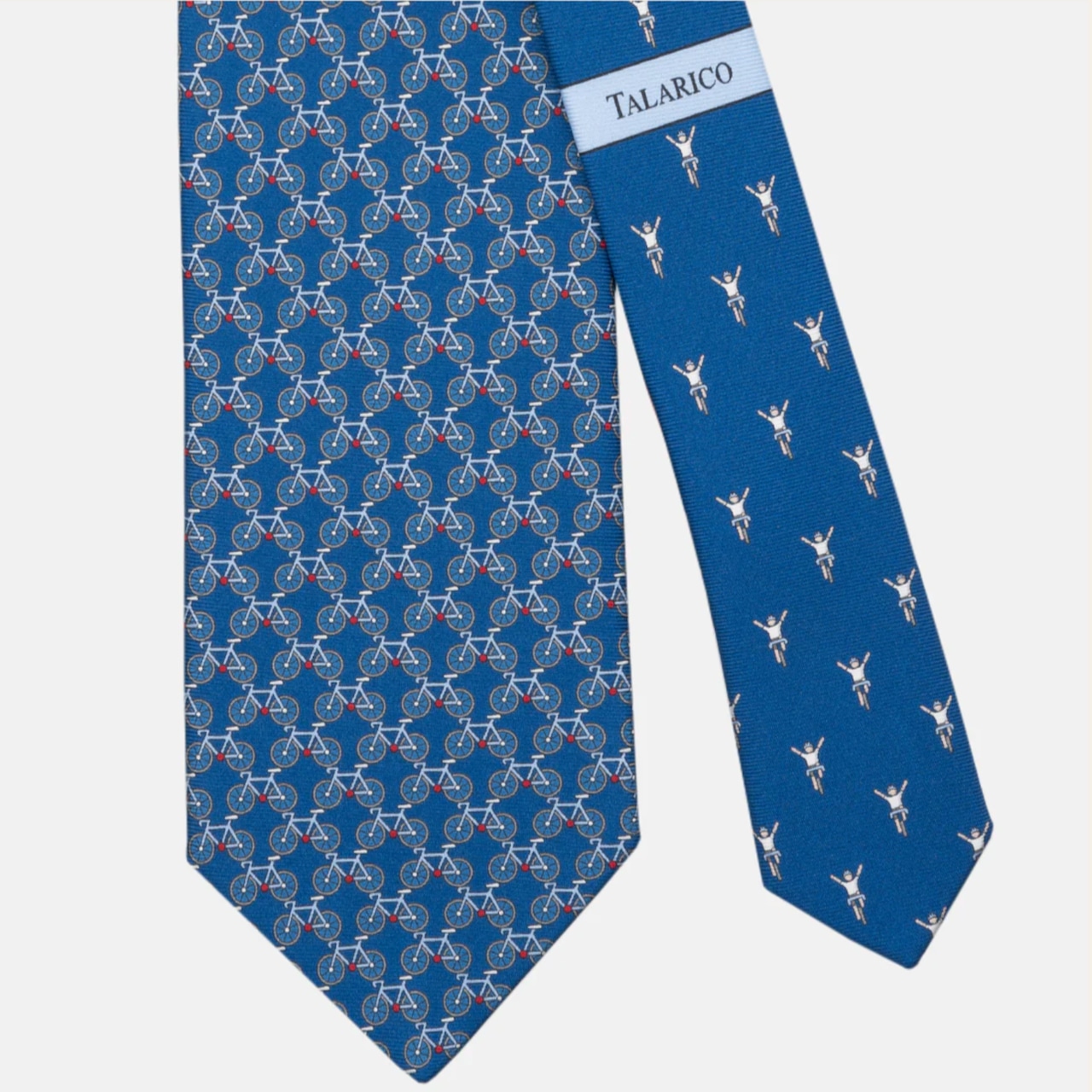 Maurizio TALARICO Collection 3-fold Silk Tie Bicycle Pattern Blue