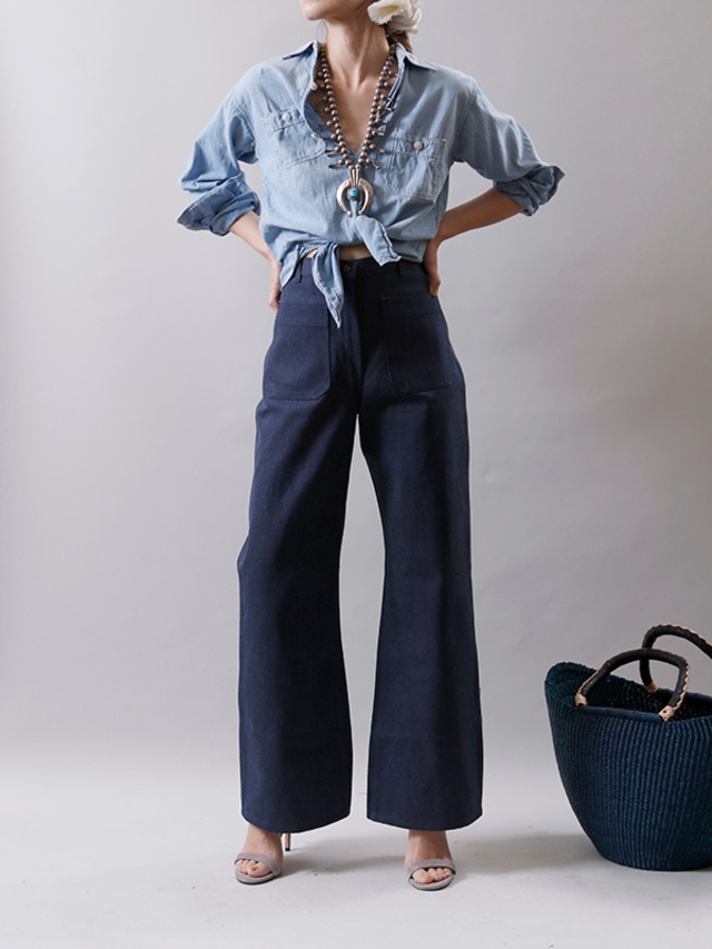 1980's Military / Denim Sailor Pants