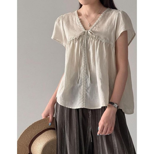 front tie babydoll blouse