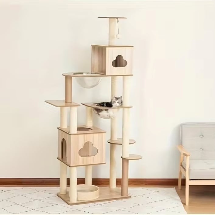 タワー木製 キャットタワー シンプル キャットタワー 突っ張り型