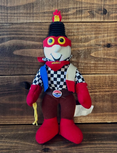 Texas Motor Speedway's mascot ''SPARKY"Plug plush doll/スパーキー テキサス サーキット プラグ マスコット ぬいぐるみ