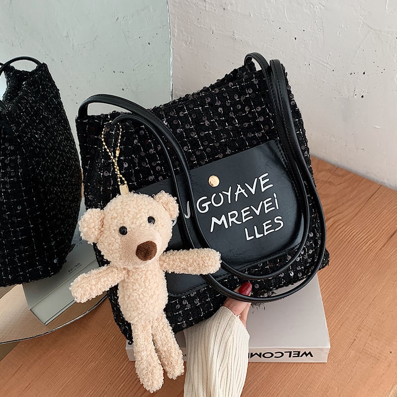 秋冬のスモールバッグハンドバッグ2020新しい流行のファッションオールマッチウールワンショルダー脇の下バッグネットレッドオーシャンバケットバッグ Tiancai_Wing_Bag47130577559