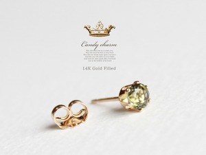 Milkcrown 1粒ピアス/※1個売り/モルダバイト