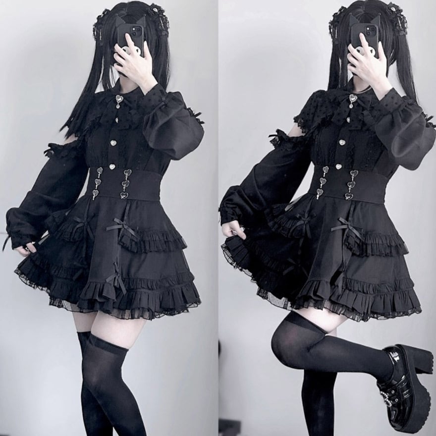スカート ゴシック フリル ダークファッション 闇かわいい｜天使と悪魔