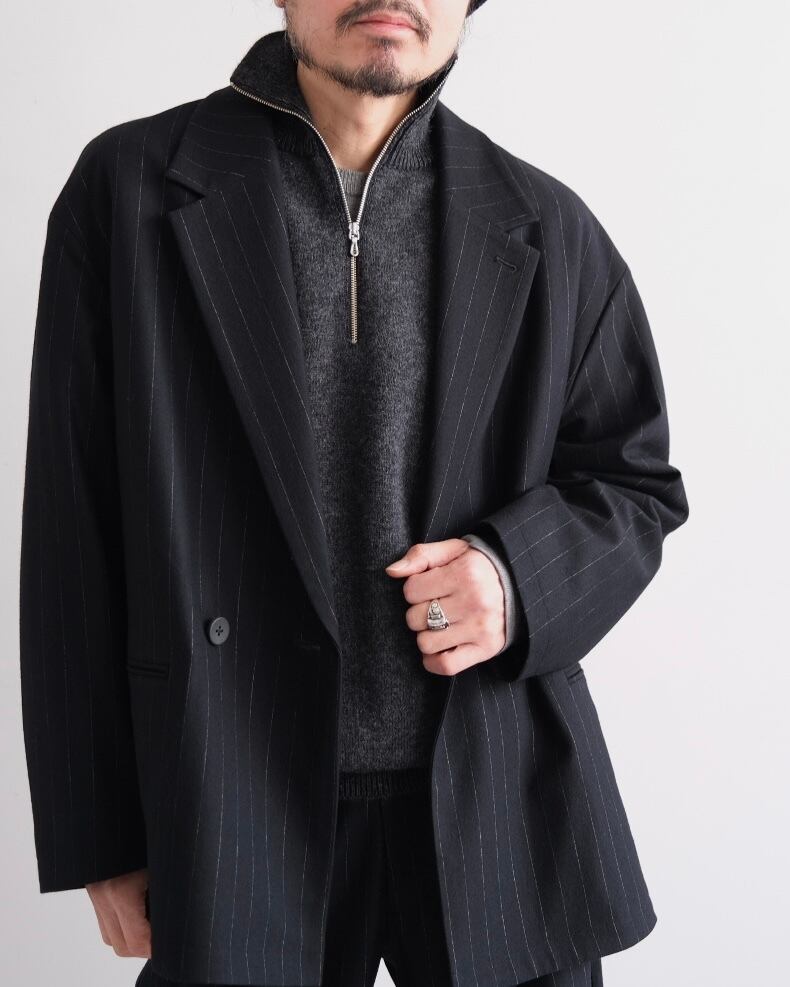 KANEMASAPHIL” PrevNext 36G Wool Stripe Double Jacket” | Lapel