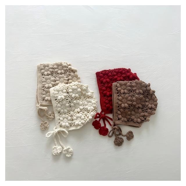 【春作】花編まれ帽子 全6色