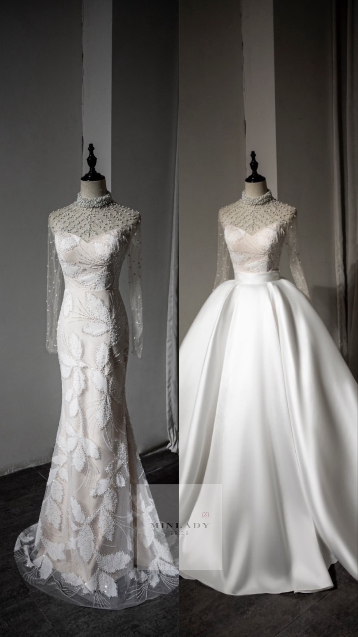 マーメイドドレス 2way オーバースカートプリンセスライン  