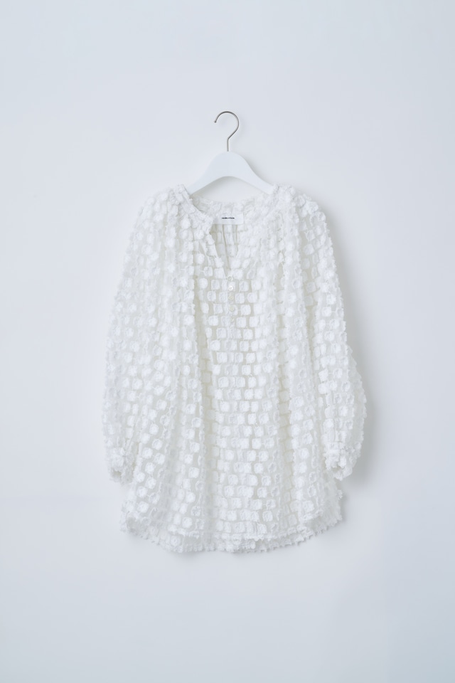 Organdie embroidery blouse