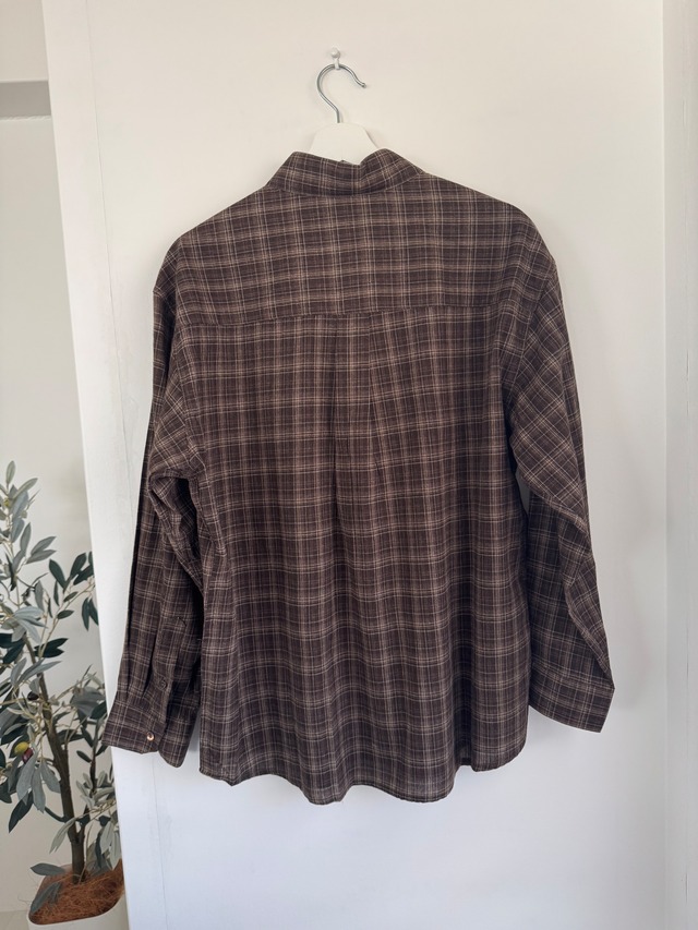 (即納) JINSIM / Maron check shrit