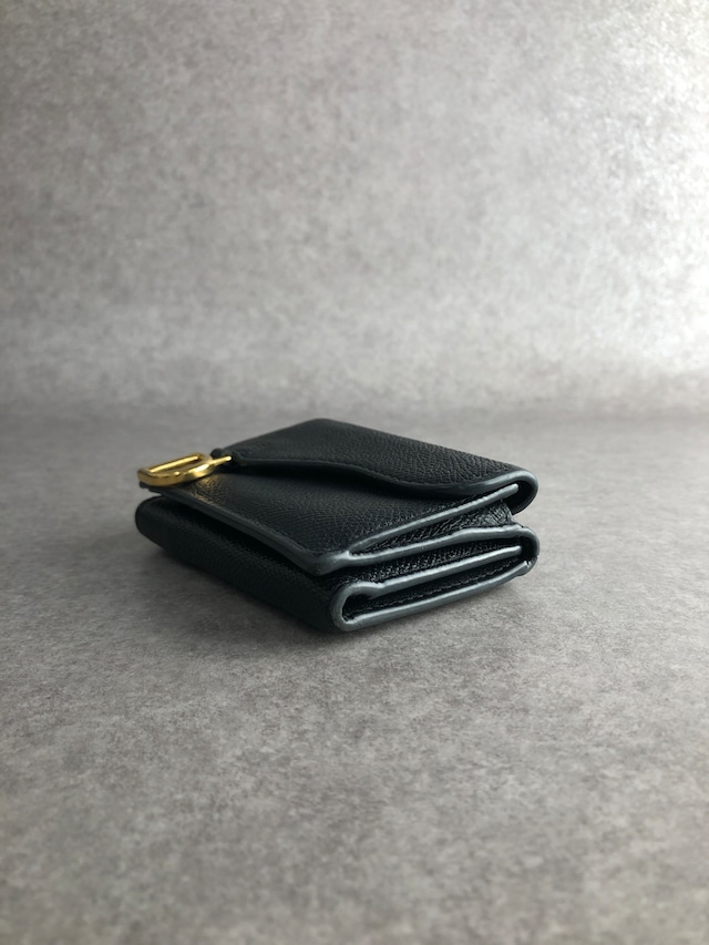 Christian Dior クリスチャン ディオール 財布 ブラック サドル レザー 43-MA-0261 三つ折り財布 vintage ヴィンテージ オールド juppie