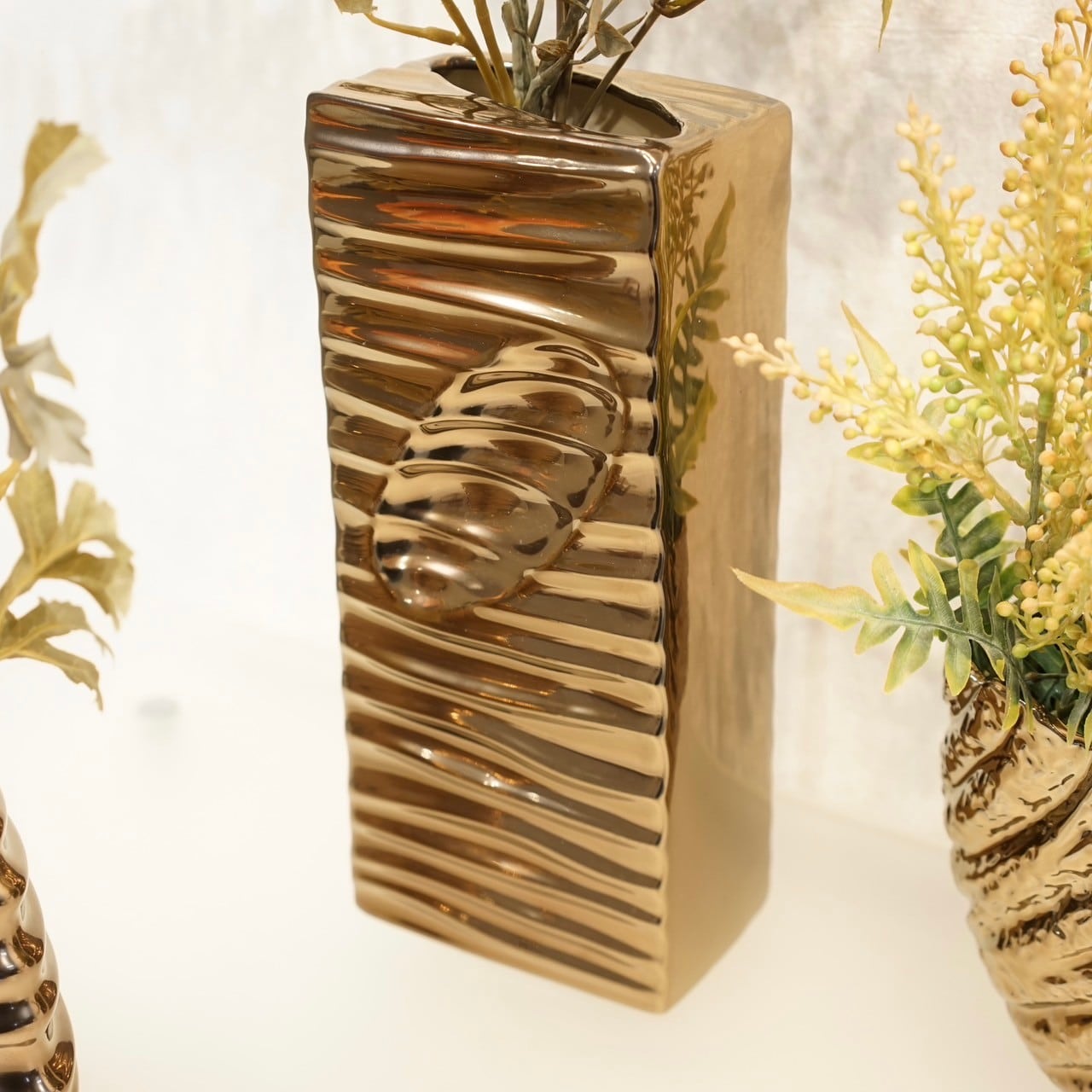 PATINA パティーナ フラワーベース 3個セット 造花付き 花瓶 PATINA パティーナ フラワーベース 3個セット 造花付き 花瓶