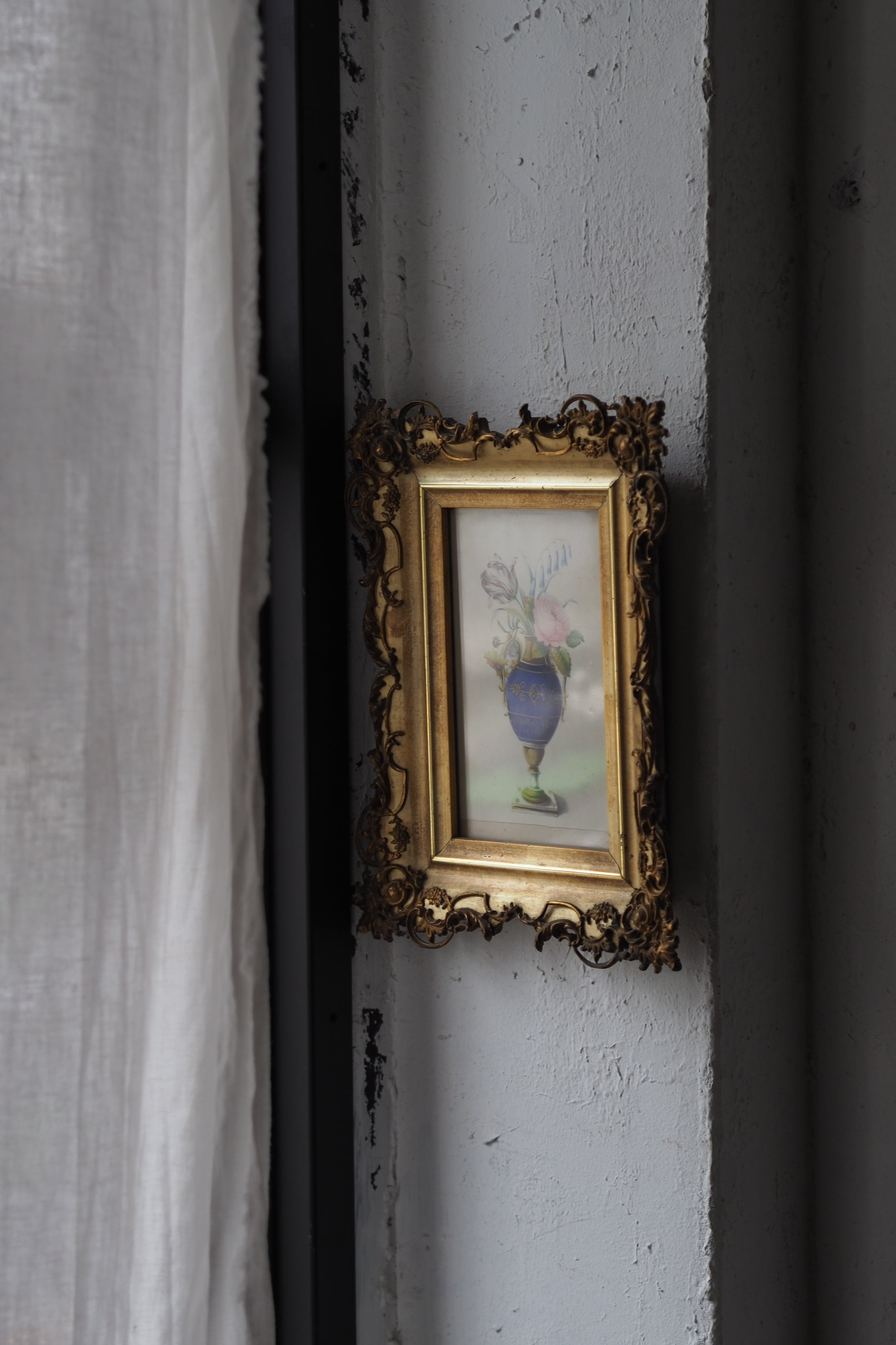 壺と花 オルモル装飾額 No.1-antique gilt bronze frame
