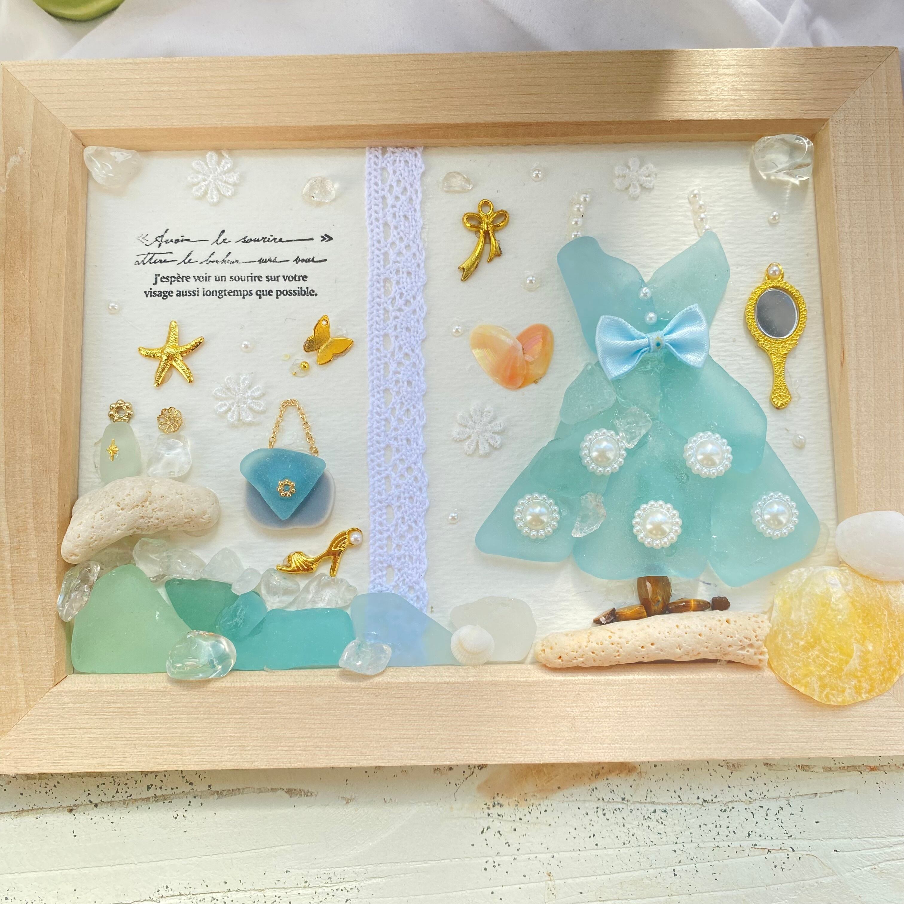 "海色シーグラスのきらきらドレス。"