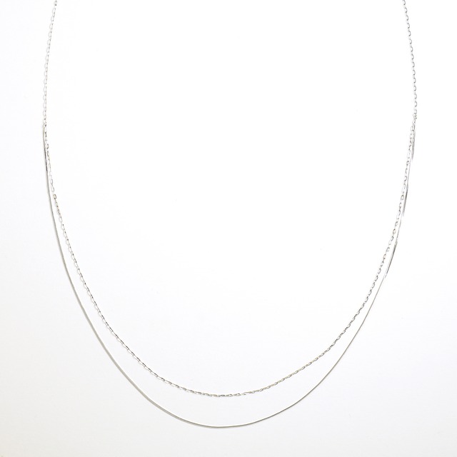 Legato drape long necklace(white gold)