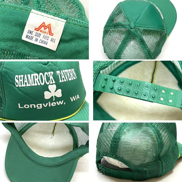 1点物◇三つ葉クローバーSHAMROCKバー帽子メッシュキャップ古着メンズ