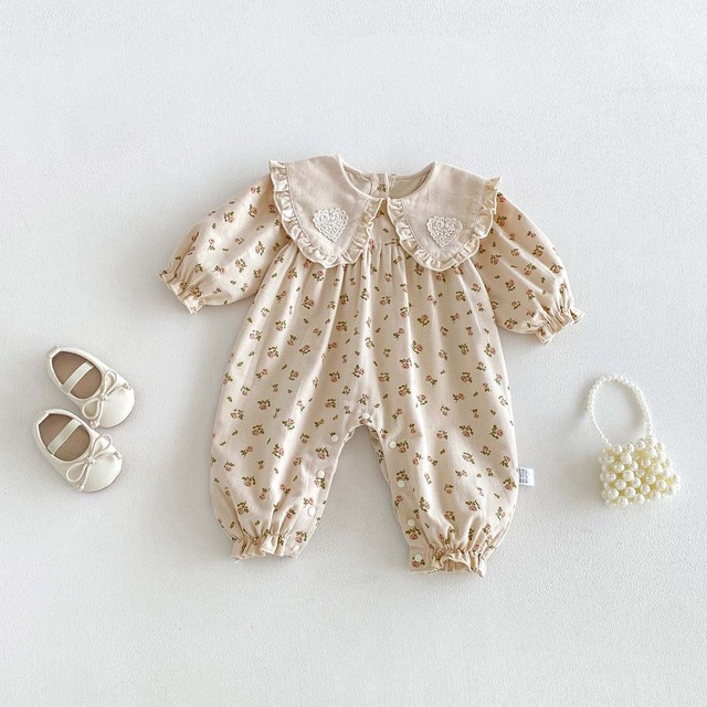 【BABY】2026新作　フラワー柄オールインワン