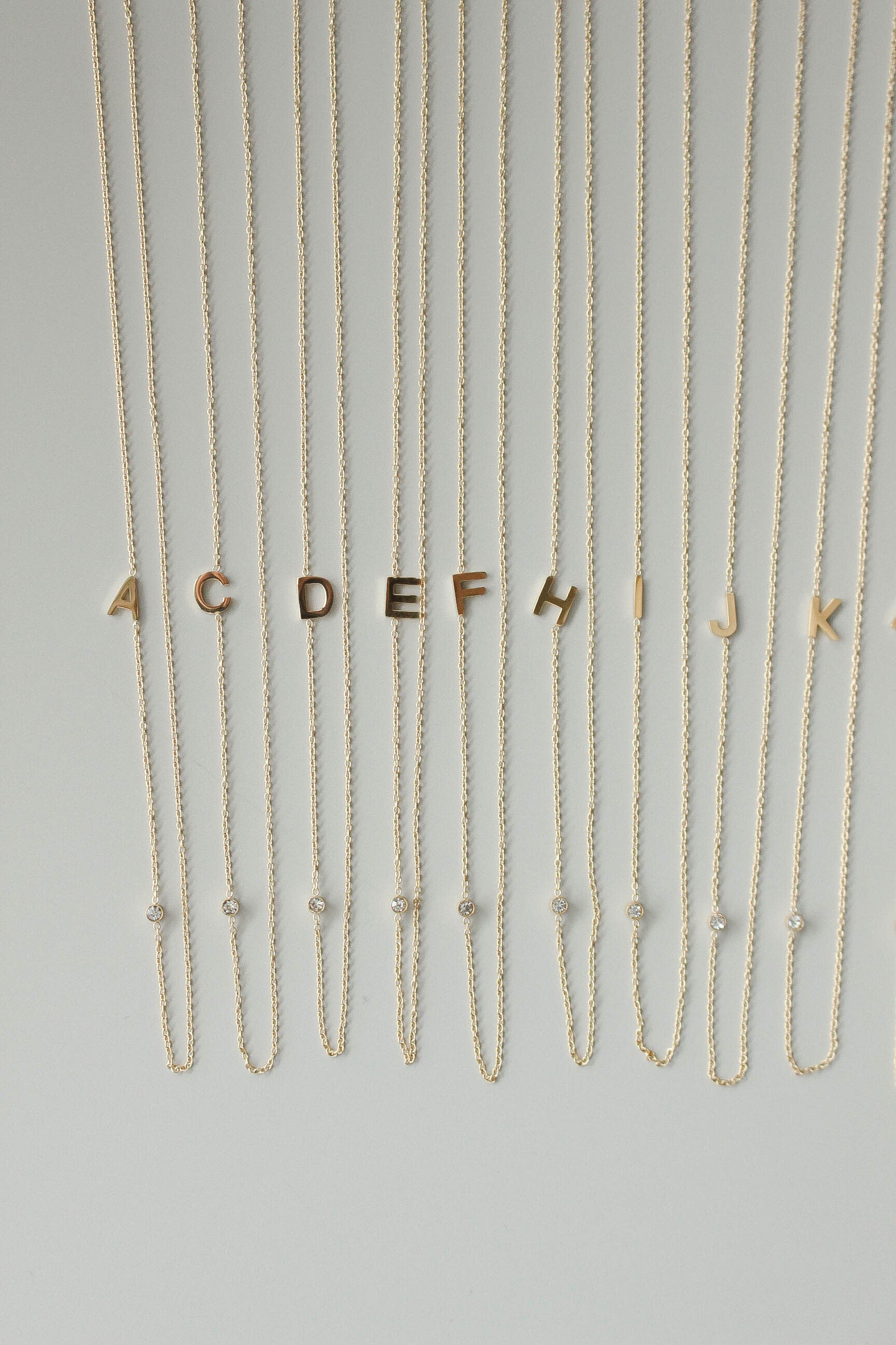 Alphabet Zirconia Necklace / Gold | 金属アレルギー対応の