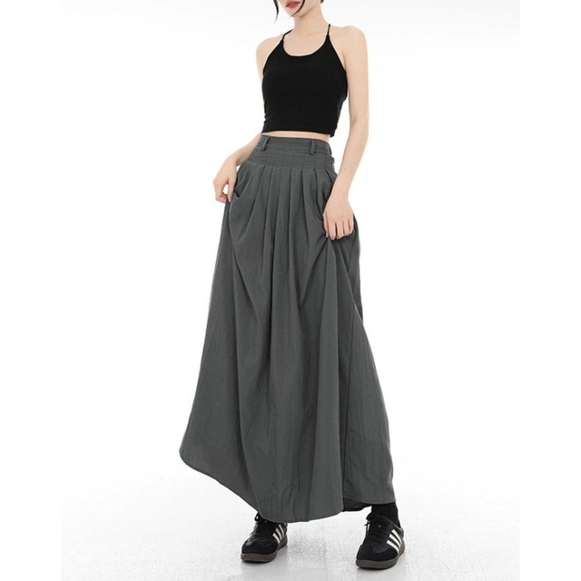 Casual Loose Drape Long Skirt <2colors>