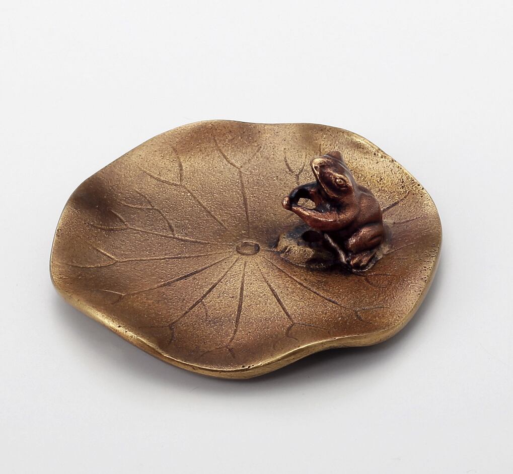 香立 蓮に蛙 (大) 和雲作