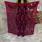 Rose print sheer scarf