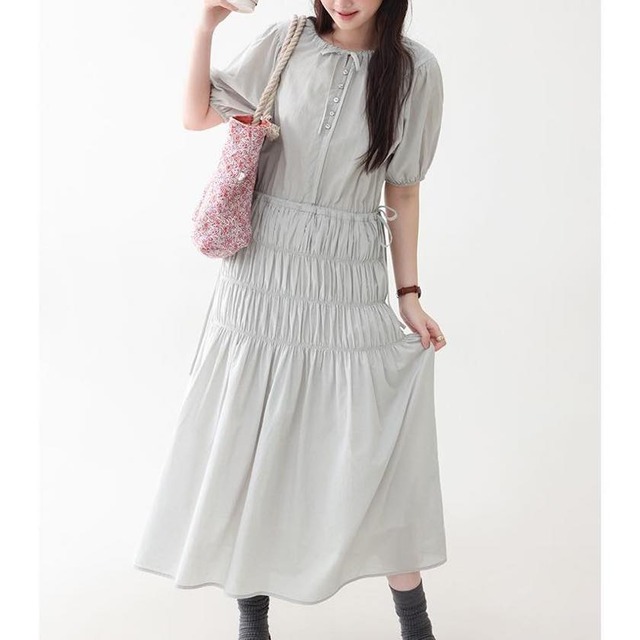 waist gathered design one-piece