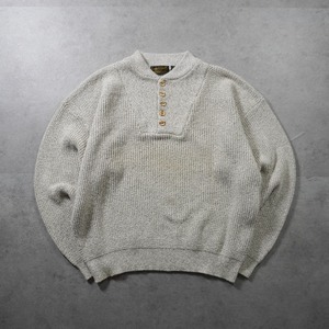 90s Eddie Bauer Cotton Henley Knit XL 古着