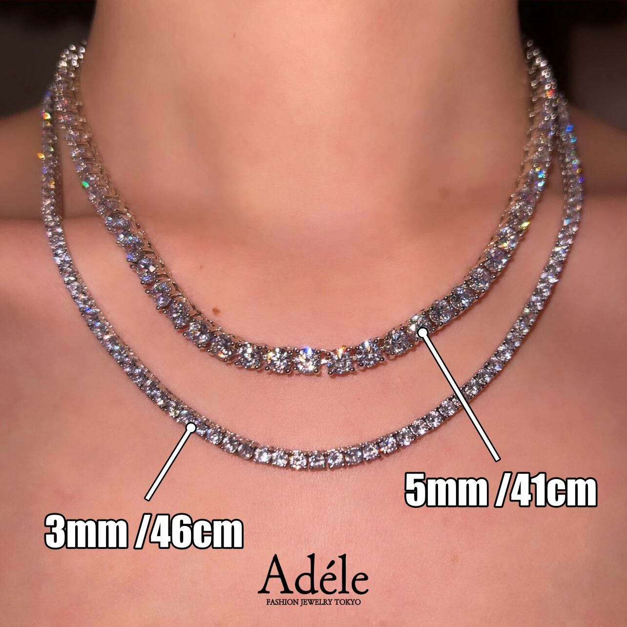 【Bérénice 3mm】ネックレス necklace 3mm 41cm 46cm 16inc