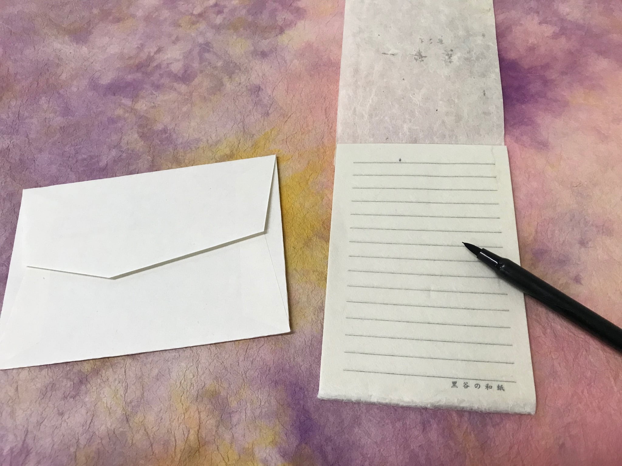 京都黒谷和紙 一筆箋 洋封筒セット（生成色） | 黒谷和紙（公式通販