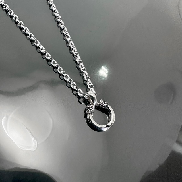 CROWN HORSESHOE w/ BLACK DIAMOND NECKLACE / クラウンホースシューブラックダイヤモンドネックレス