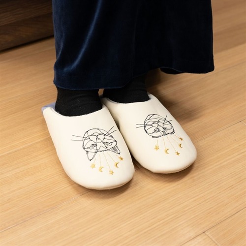 【＋HAyU】ルームシューズ cat star OF Babouche