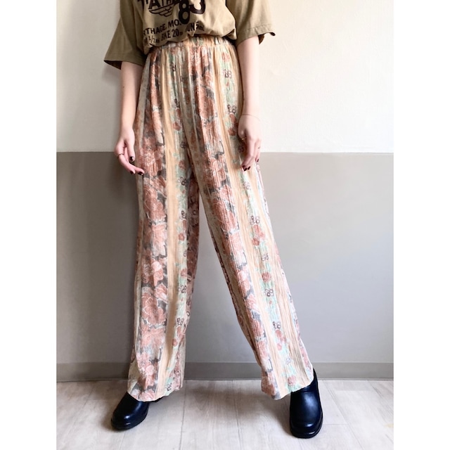 Orange  Botanical Wide Pants